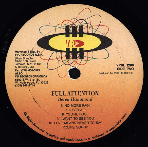 Beres Hammond : Full Attention (LP, Album)
