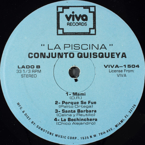 Conjunto Quisqueya : La Piscina (LP, Album)