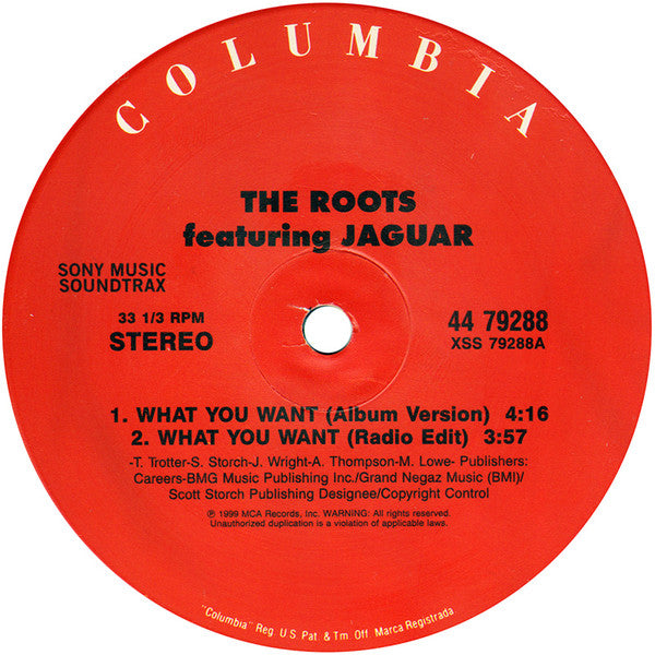 The Roots Featuring Jaguar* : What You Want (12", Single)