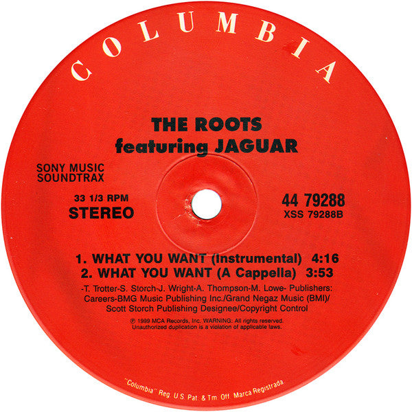 The Roots Featuring Jaguar* : What You Want (12", Single)