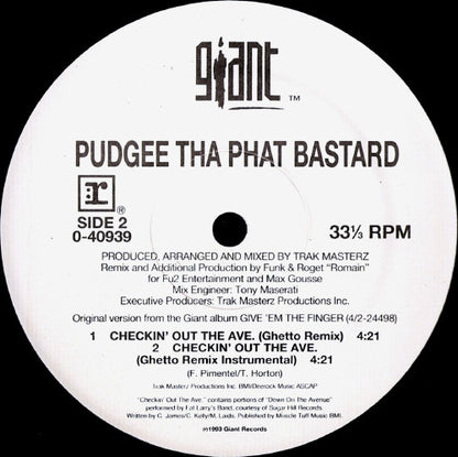 Pudgee Tha Phat Bastard : Checkin' Out The Ave. (12")