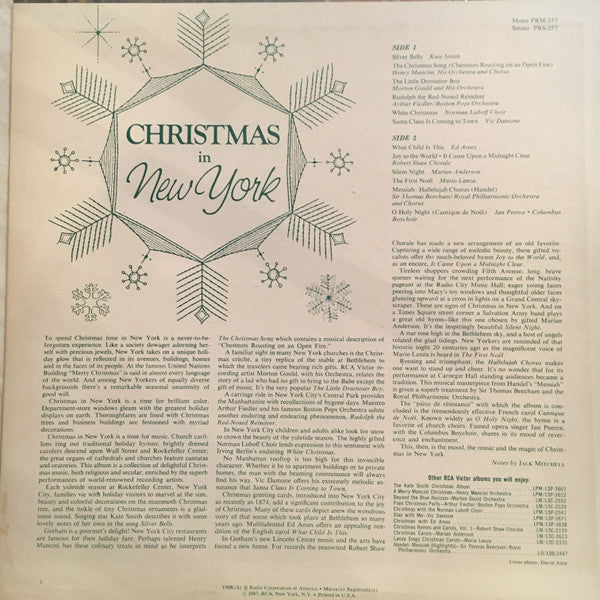 Various : Christmas In New York (LP, Comp, Mono)