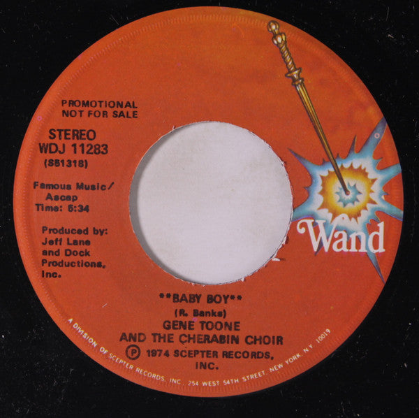 Gene Toone And The Cherabin Choir : Baby Boy (7", Single, Promo)