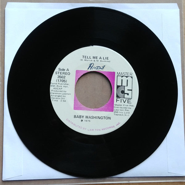 Baby Washington : Tell Me A Lie / I've Got To Break Away (7", Single)