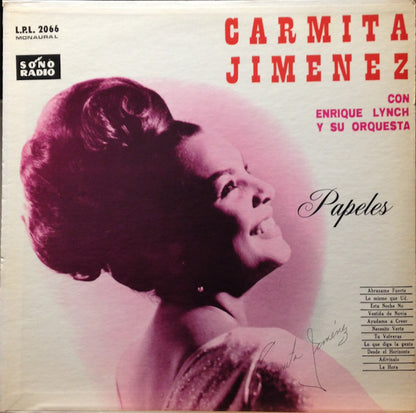 Carmita Jimenez, Enrique Lynch Y Su Orquesta : Papeles (LP, Album, Mono)