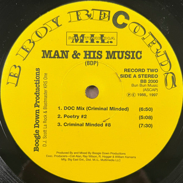 Boogie-Down-Productions* : Man & His Music (2xLP, Album, RE, RM)
