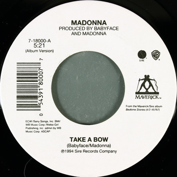 Madonna : Take A Bow (7", Single)