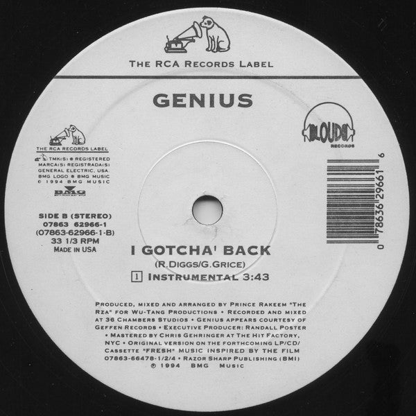 The Genius : I Gotcha' Back (12")