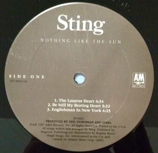 Sting : ...Nothing Like The Sun (2xLP, Album, Car)