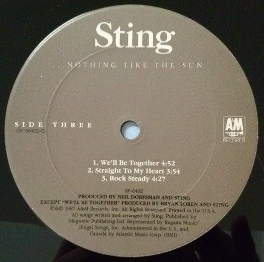 Sting : ...Nothing Like The Sun (2xLP, Album, Car)