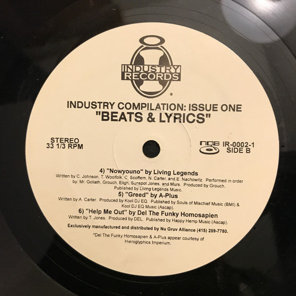 Various : Beats & Lyrics (Industry Hip Hop Compilation: Issue One) (2xLP, Comp)