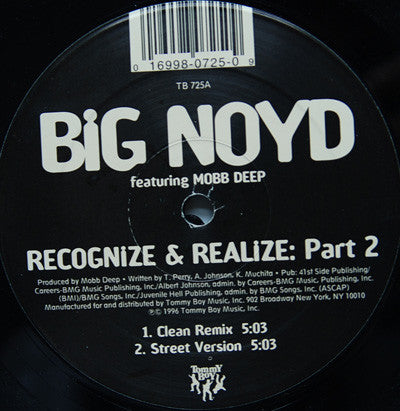 Big Noyd Featuring Mobb Deep : Recognize & Realize: Part 2 (12")