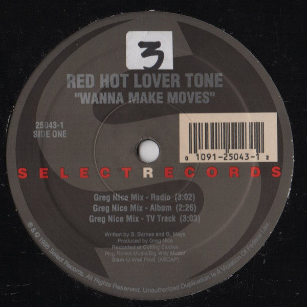Red Hot Lover Tone : Wanna Make Moves (12")