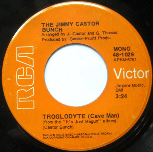 The Jimmy Castor Bunch : Troglodyte (Cave Man) / I Promise To Remember (7", Single, Mono, Roc)