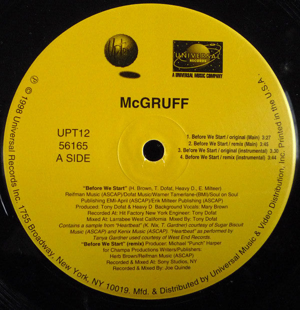 Herb McGruff : Before We Start (12")
