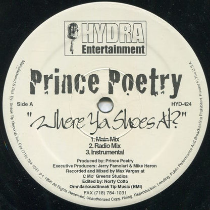 Prince Poetry* : Where Ya Shoes At? / Shine (12")