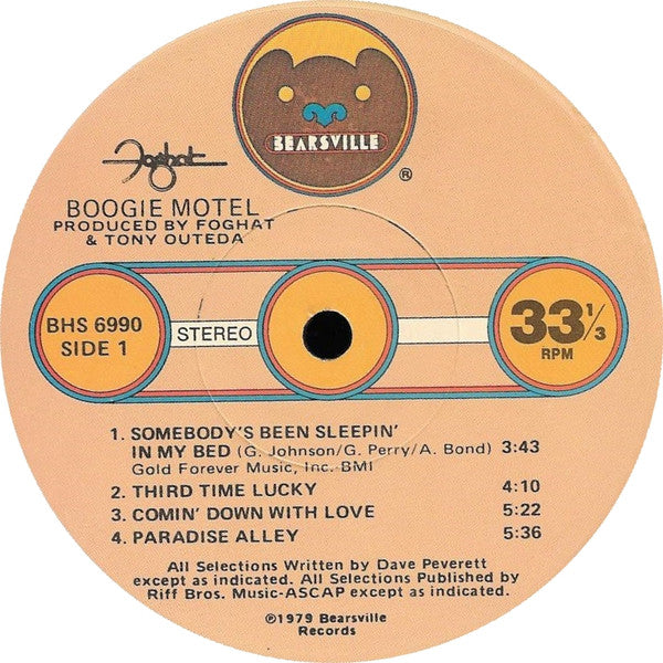 Foghat : Boogie Motel (LP, Album, Los)