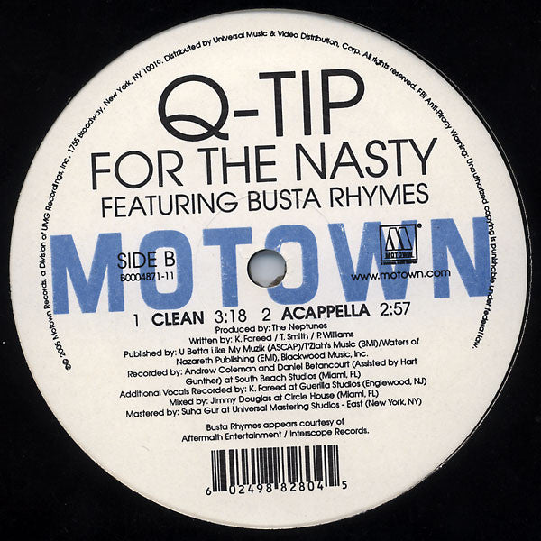Q-Tip Featuring Busta Rhymes : For The Nasty (12")