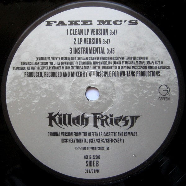 Killah Priest : One Step / Fake MC's (12")