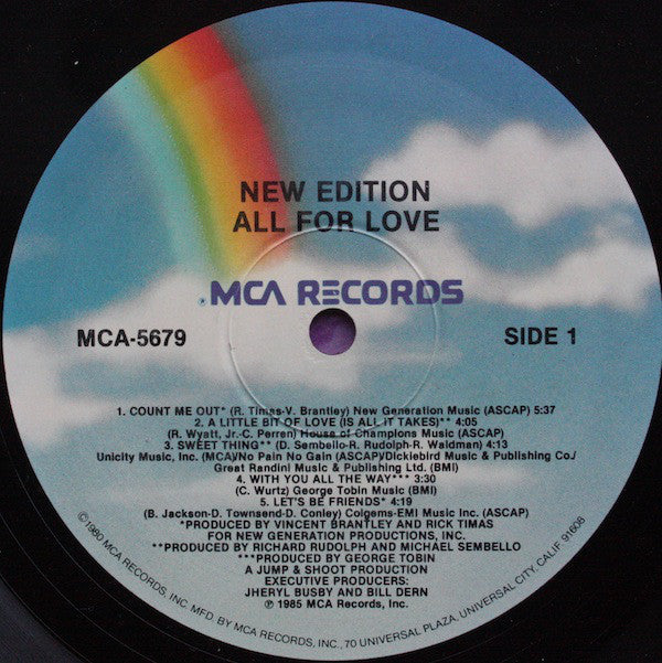 New Edition : All For Love (LP, Album, Rai)