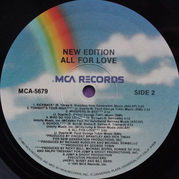 New Edition : All For Love (LP, Album, Rai)