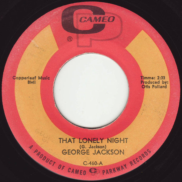 George Jackson (10) : When I Stop Lovin' You / That Lonely Night (7", RE)