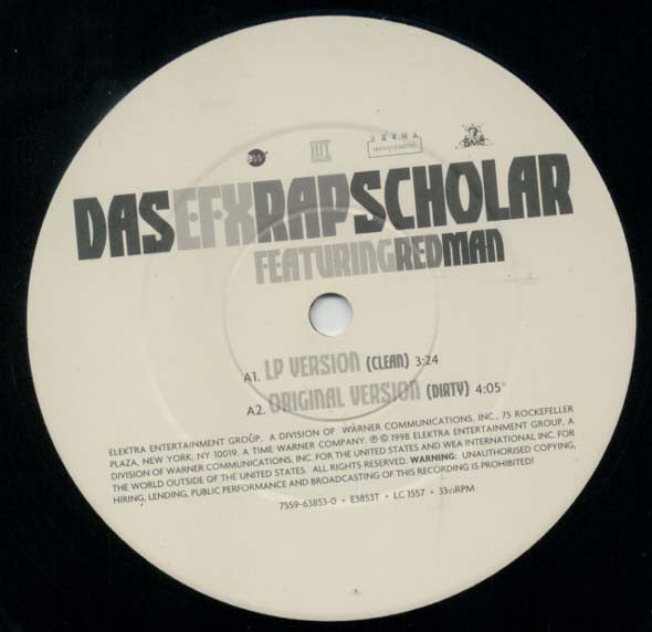 Das EFX : Rap Scholar (12", Single)