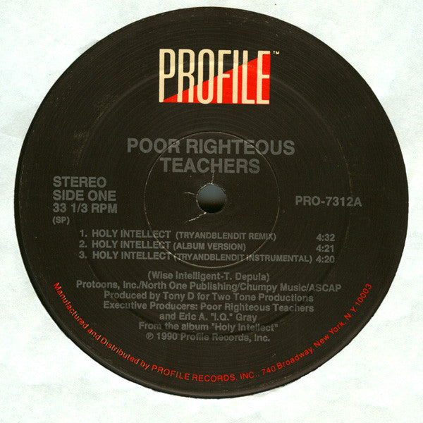 Poor Righteous Teachers : Holy Intellect / Self-Styled Wisdom (12", Single)