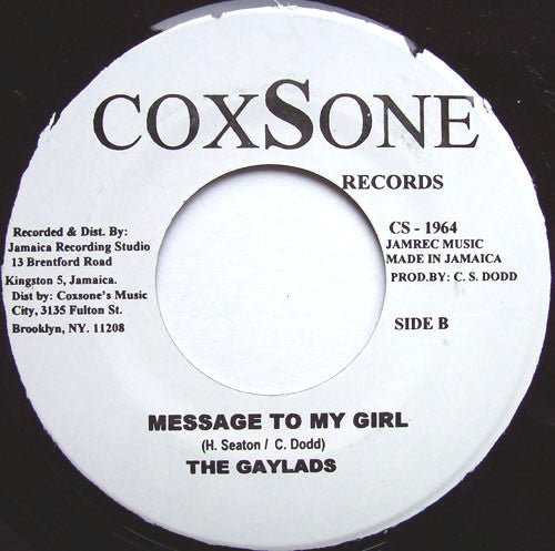 The Gaylads : River Jordan / Message To My Girl (7", RE)